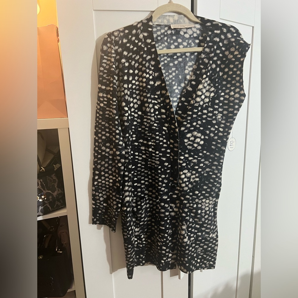 NWOT Stella McCartney Monochrome Abstract Open Cardigan